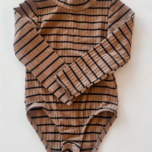 Zara Brown and Black Striped Baby Bodysuit